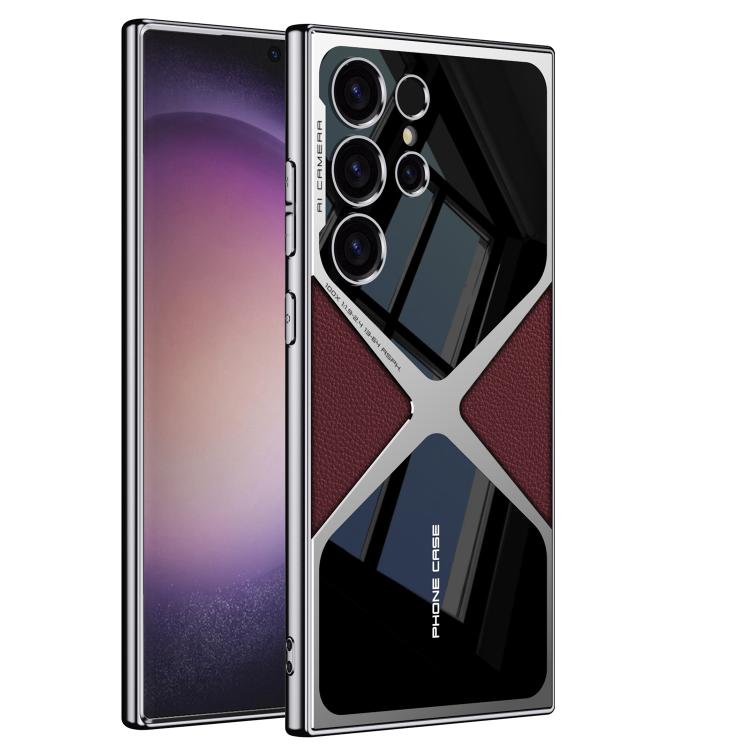 GKK Leather Electroplating Supersonic Speed Shockproof Phone Case, For Samsung Galaxy S26 Ultra 5G, For Samsung Galaxy S25 Ultra 5G, For Samsung Galaxy S24 Ultra, For Samsung Galaxy S23 Ultra