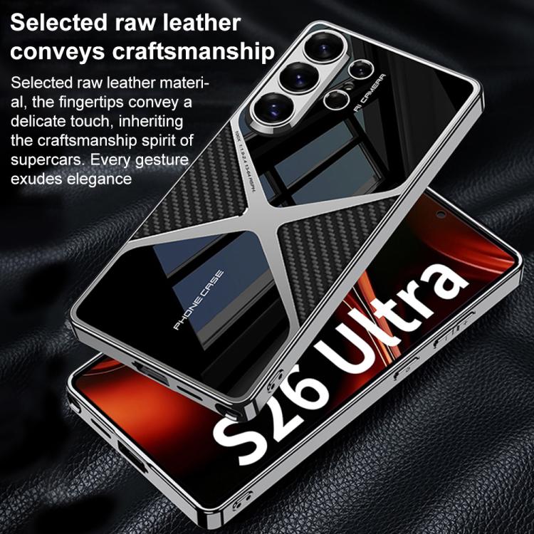 GKK Leather Electroplating Supersonic Speed Shockproof Phone Case, For Samsung Galaxy S26 Ultra 5G, For Samsung Galaxy S25 Ultra 5G, For Samsung Galaxy S24 Ultra, For Samsung Galaxy S23 Ultra