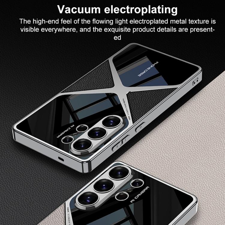 GKK Leather Electroplating Supersonic Speed Shockproof Phone Case, For Samsung Galaxy S26 Ultra 5G, For Samsung Galaxy S25 Ultra 5G, For Samsung Galaxy S24 Ultra, For Samsung Galaxy S23 Ultra