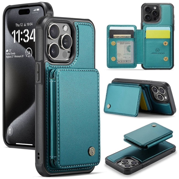 JEEHOOD J05 Business Magnetic Style RFID Leather Phone Case, For iPhone 16 Pro, For iPhone 16 Plus, For iPhone 16, For iPhone 15 Pro Max