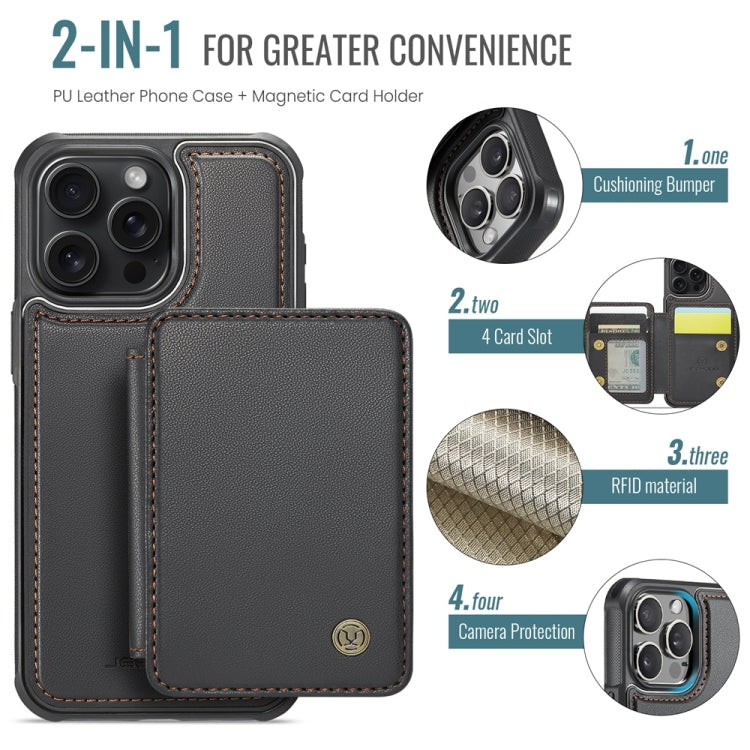 JEEHOOD J05 Business Magnetic Style RFID Leather Phone Case, For iPhone 15 Pro, For iPhone 15 Plus, For iPhone 15, For iPhone 14 Plus