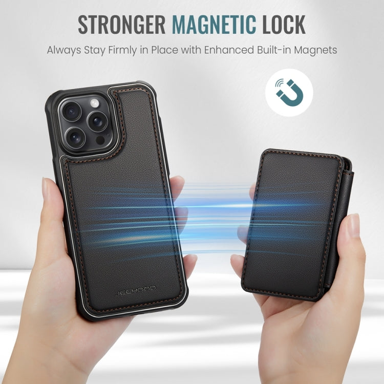 JEEHOOD J05 Business Magnetic Style RFID Leather Phone Case, For iPhone 15 Pro, For iPhone 15 Plus, For iPhone 15, For iPhone 14 Plus
