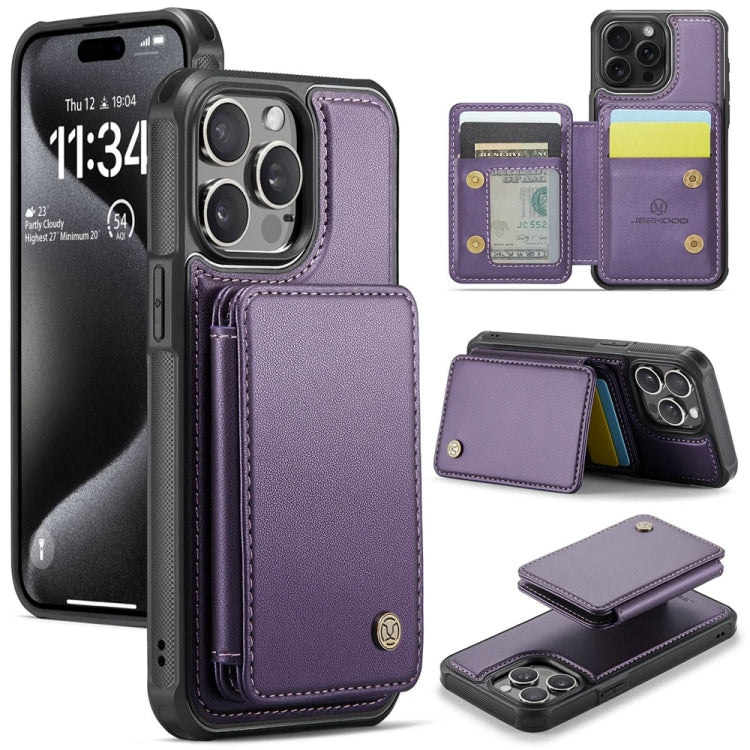 JEEHOOD J05 Business Magnetic Style RFID Leather Phone Case, For iPhone 15 Pro, For iPhone 15 Plus, For iPhone 15, For iPhone 14 Plus