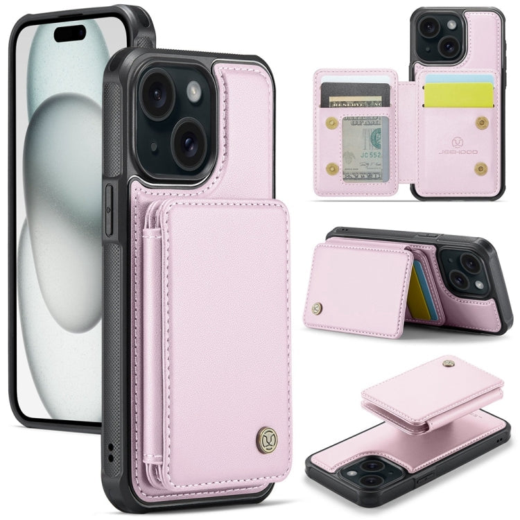 JEEHOOD J05 Business Magnetic Style RFID Leather Phone Case, For iPhone 15 Pro, For iPhone 15 Plus, For iPhone 15, For iPhone 14 Plus