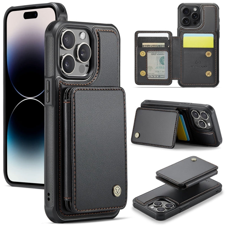 JEEHOOD J05 Business Magnetic Style RFID Leather Phone Case, For iPhone 14, For iPhone 14 Pro, For iPhone 14 Pro Max, For iPhone 13 Pro Max