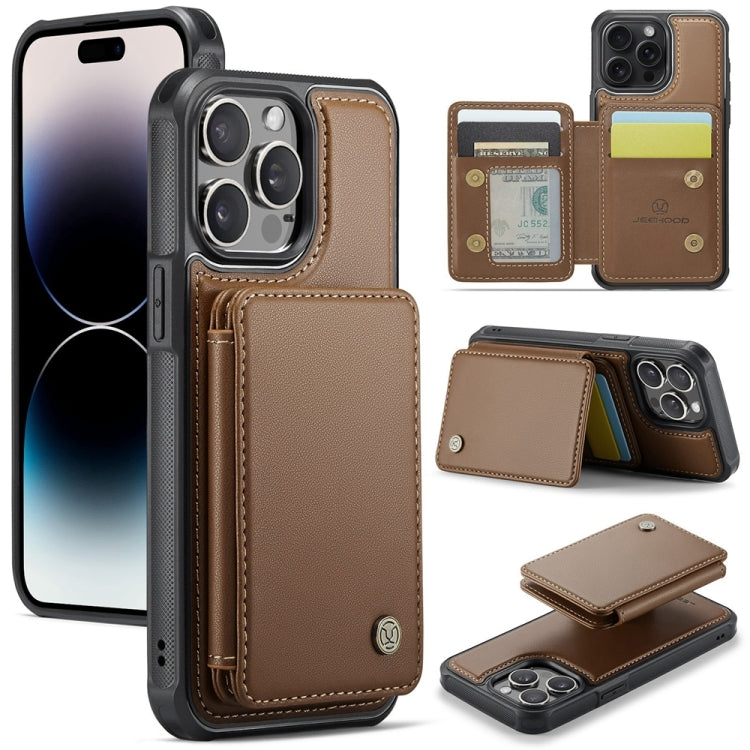 JEEHOOD J05 Business Magnetic Style RFID Leather Phone Case, For iPhone 14, For iPhone 14 Pro, For iPhone 14 Pro Max, For iPhone 13 Pro Max