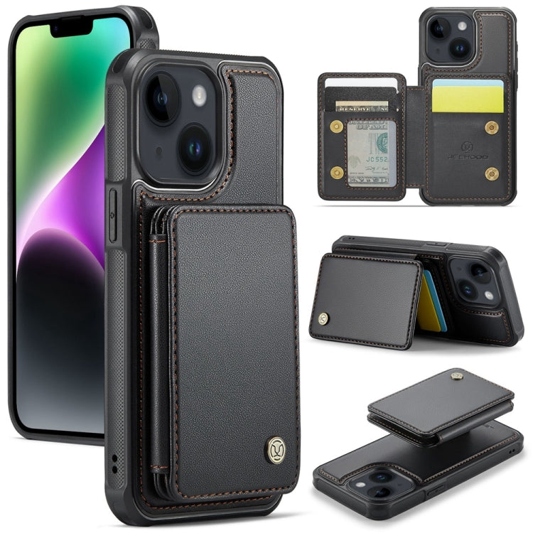 JEEHOOD J05 Business Magnetic Style RFID Leather Phone Case, For iPhone 15 Pro, For iPhone 15 Plus, For iPhone 15, For iPhone 14 Plus