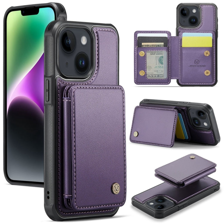 JEEHOOD J05 Business Magnetic Style RFID Leather Phone Case, For iPhone 15 Pro, For iPhone 15 Plus, For iPhone 15, For iPhone 14 Plus