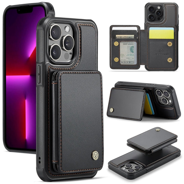 JEEHOOD J05 Business Magnetic Style RFID Leather Phone Case, For iPhone 14, For iPhone 14 Pro, For iPhone 14 Pro Max, For iPhone 13 Pro Max