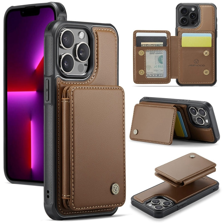 JEEHOOD J05 Business Magnetic Style RFID Leather Phone Case, For iPhone 14, For iPhone 14 Pro, For iPhone 14 Pro Max, For iPhone 13 Pro Max