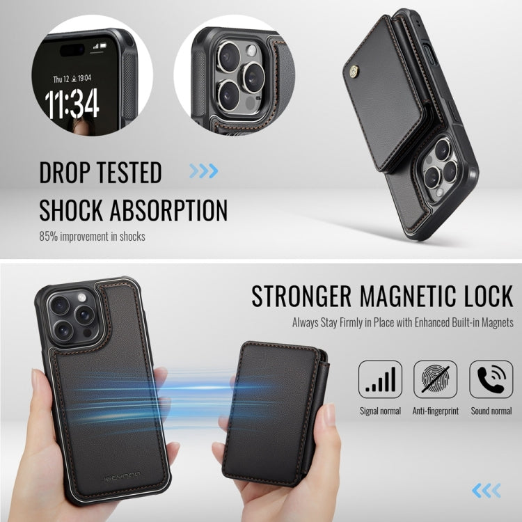 JEEHOOD J05 Business Magnetic Style RFID Leather Phone Case, For iPhone 16 Pro, For iPhone 16 Plus, For iPhone 16, For iPhone 15 Pro Max
