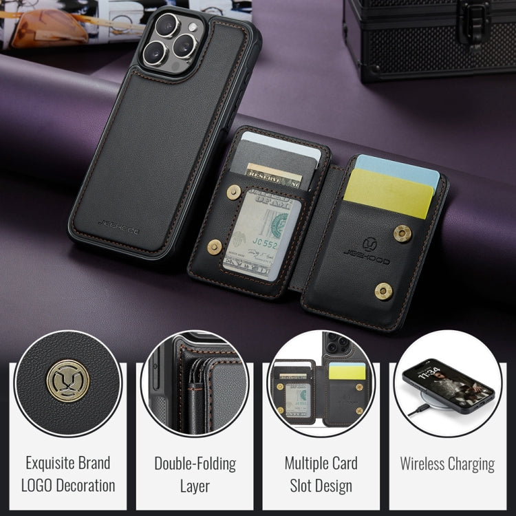 JEEHOOD J05 Business Magnetic Style RFID Leather Phone Case, For iPhone 16 Pro, For iPhone 16 Plus, For iPhone 16, For iPhone 15 Pro Max