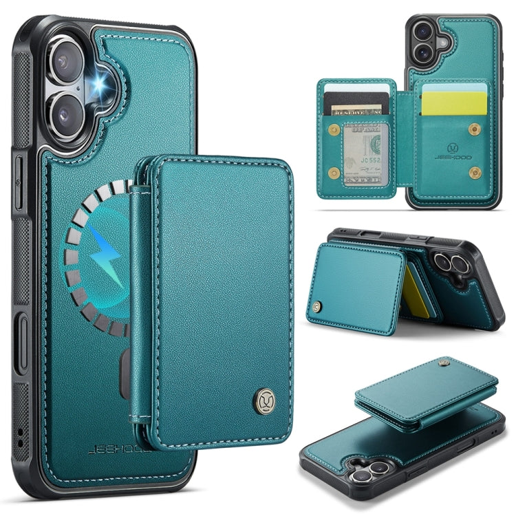 JEEHOOD J05 Business Magnetic Style RFID Leather Phone Case, For iPhone 16 Pro, For iPhone 16 Plus, For iPhone 16, For iPhone 15 Pro Max