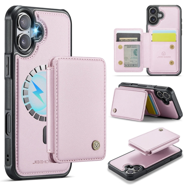 JEEHOOD J05 Business Magnetic Style RFID Leather Phone Case, For iPhone 16 Pro, For iPhone 16 Plus, For iPhone 16, For iPhone 15 Pro Max