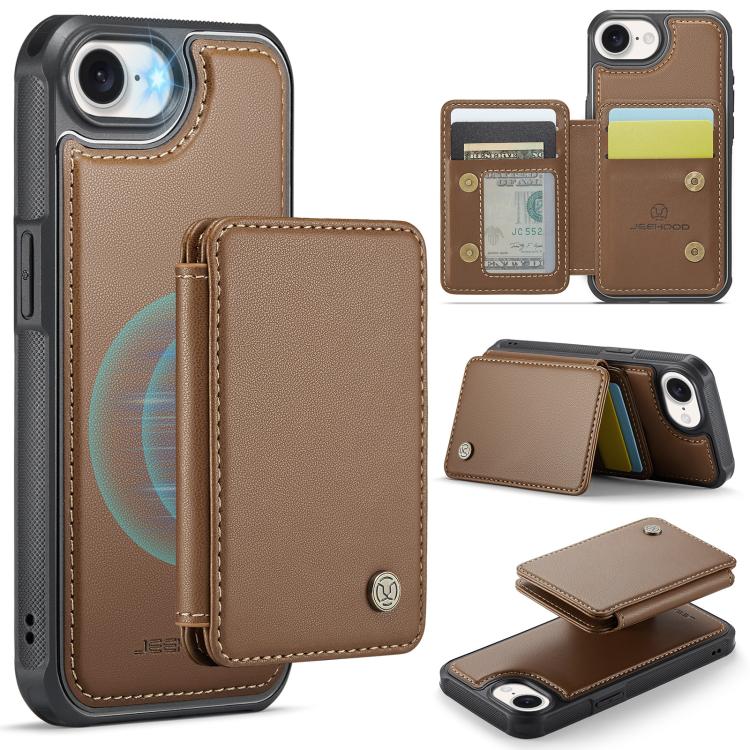 JEEHOOD J05 Business Magnetic Style RFID Leather Phone Case, For iPhone 18 Pro, For iPhone 18 Pro Max, For iPhone 17e / 16e, For iPhone 17 Pro Max