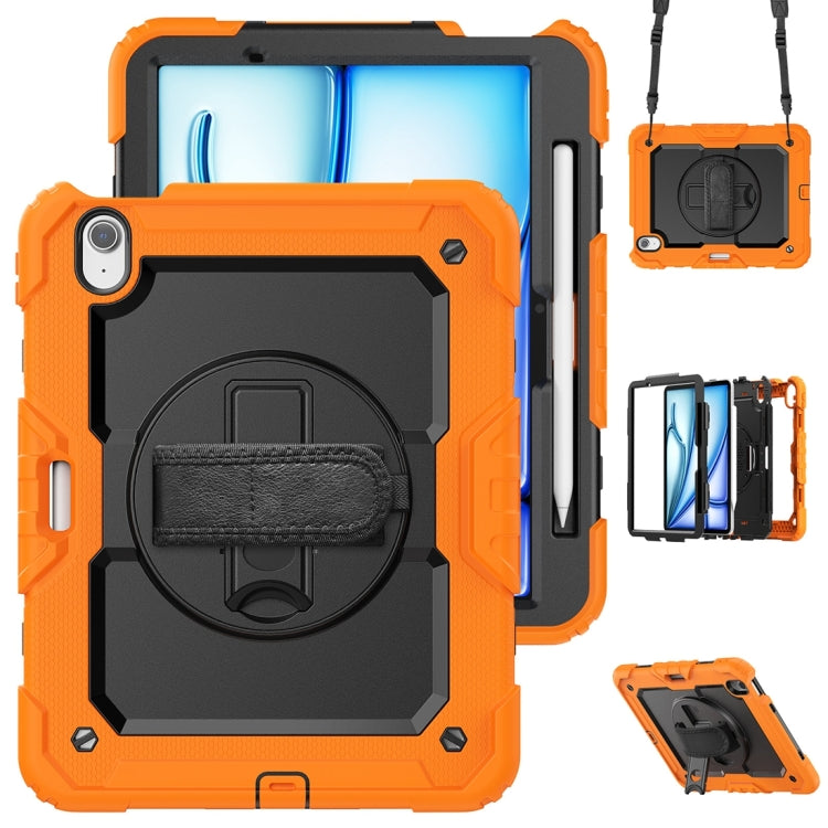 Lucky Wheel Grip Silicone Hybrid PC Tablet Case with Shoulder Strap, For iPad Air 11 2026 / 2025 / 2024