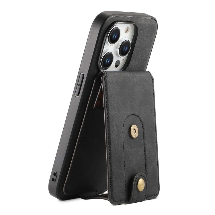 Denior D14 NK Retro Pattern MagSafe Magnetic Card Holder Leather Phone Case, For iPhone 13 Pro Max, For iPhone 13 Pro, For iPhone 12/12 Pro, For iPhone 12 Pro Max