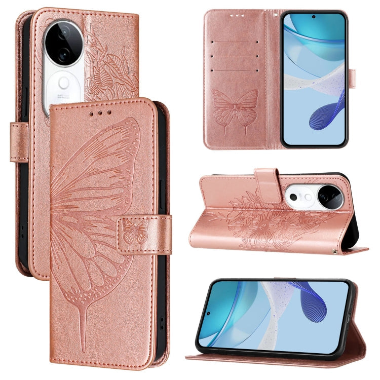 Embossed Butterfly Leather Phone Case, For vivo Y300, For vivo S19 Pro, For vivo S19