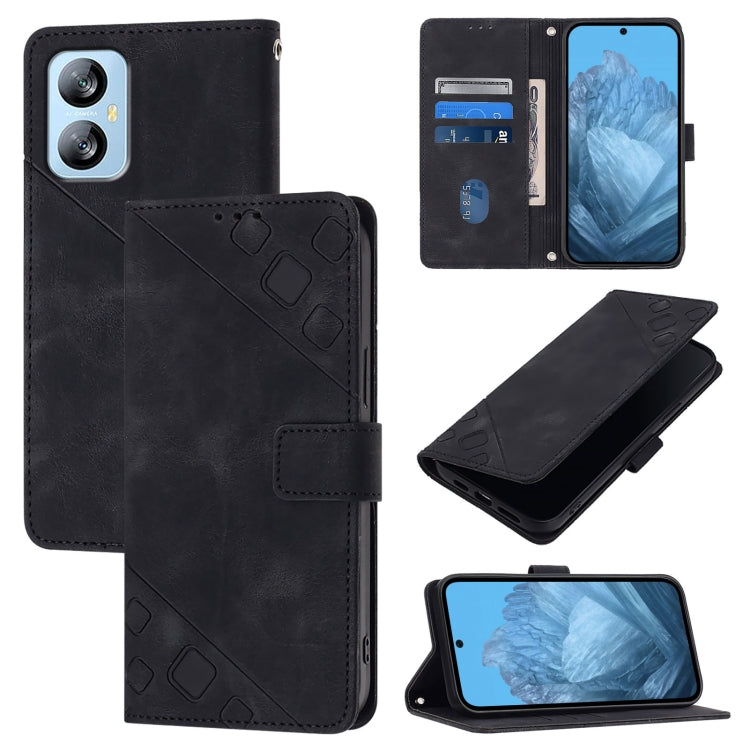 Skin Feel Embossed Leather Phone Case, For Blackview Wave 6C, For Blackview Shark 8, For Blackview A53, For Blackview A52
