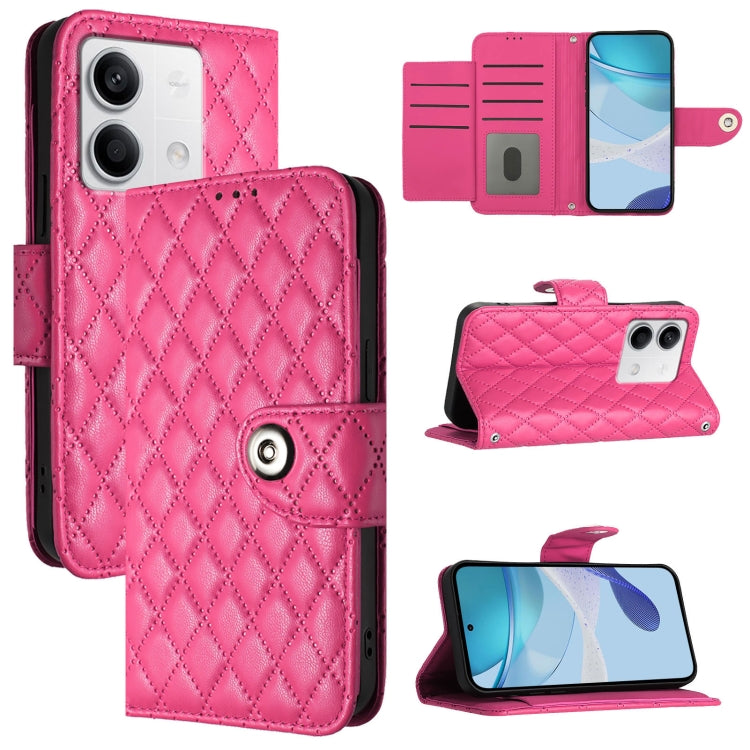 Rhombic Texture Flip Leather Phone Case with Lanyard, For Redmi Note 13 4G Global, For Redmi Note 13 Pro 5G Global, For Redmi Note 13 5G Global, For Redmi Note 13 Pro+ Global