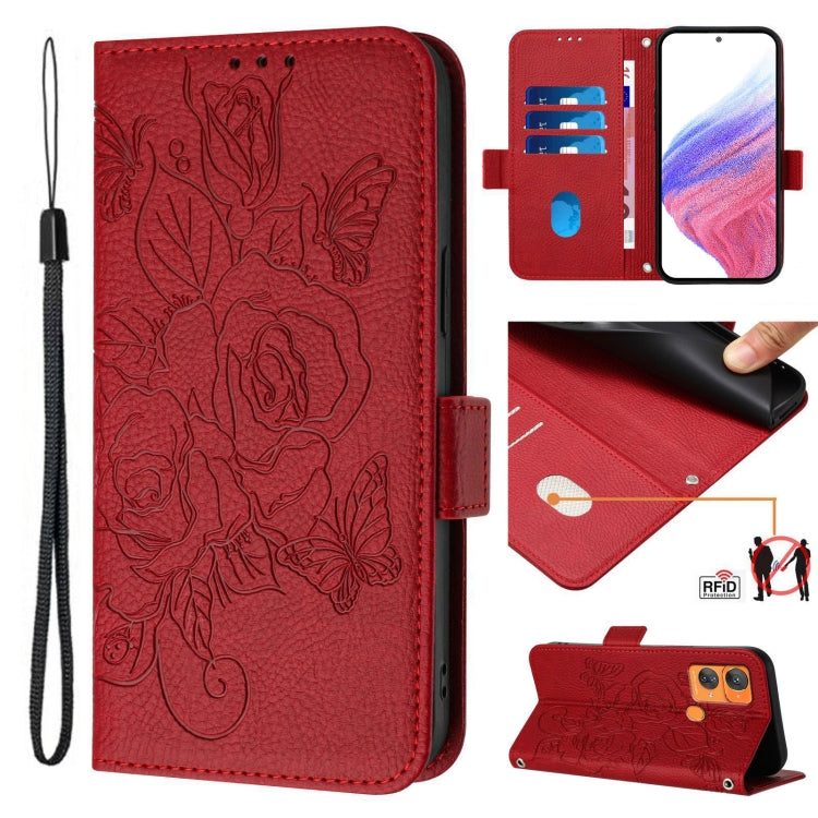 Embossed Rose RFID Anti-theft Leather Phone Case, For Oukitel C33
