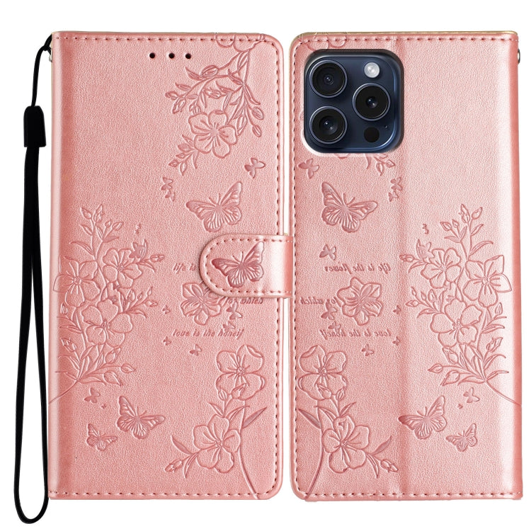 Butterflies and Flowers Leather Phone Case, For iPhone 18 Pro, For iPhone 18 Pro Max, For iPhone 17e / 16e, For iPhone 16 Pro Max