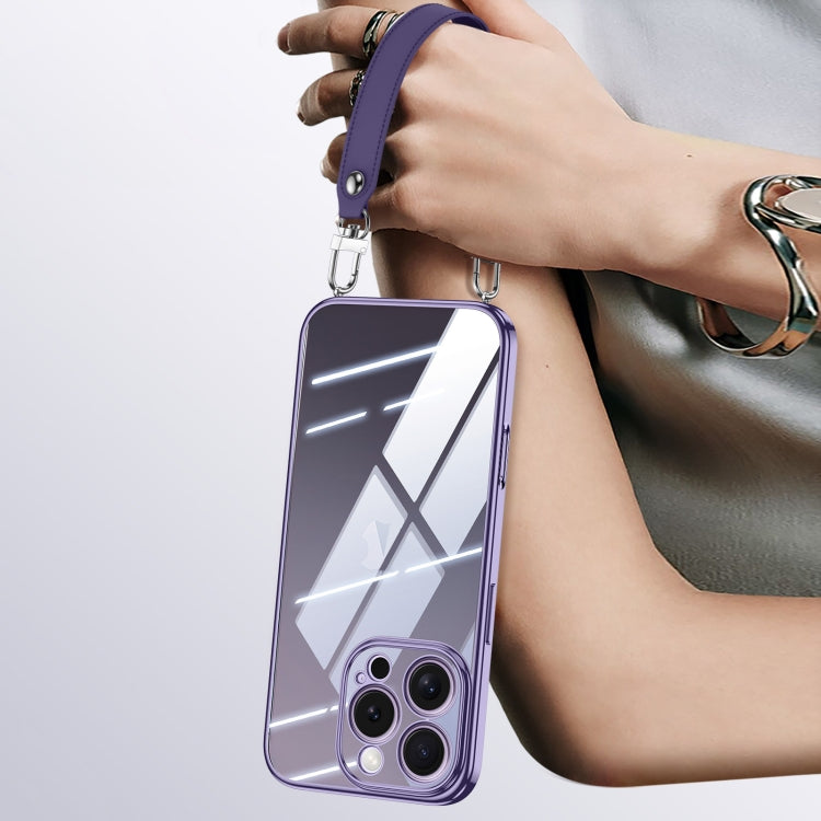 SULADA  Electroplated Clear TPU Soft Frame Phone Case with Wrist Strap, For iPhone 18 Pro, For iPhone 18 Pro Max, For iPhone 17 Pro Max, For iPhone 17 Pro, For iPhone 17, For iPhone Air, For iPhone 16 Pro Max, For iPhone 16 Pro