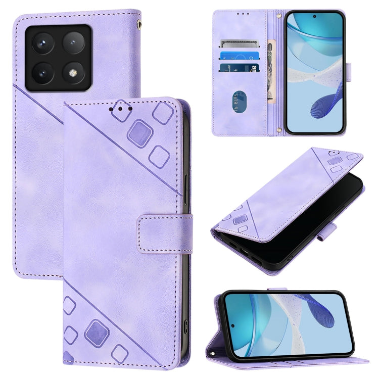 Skin-feel Embossed Leather Phone Case, For Xiaomi 14T Pro, For Xiaomi 14T