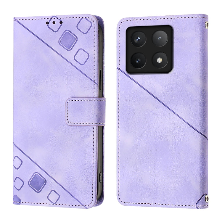Skin-feel Embossed Leather Phone Case, For Xiaomi 14T Pro, For Xiaomi 14T