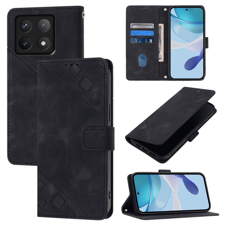 Skin-feel Embossed Leather Phone Case, For Xiaomi 14T Pro, For Xiaomi 14T