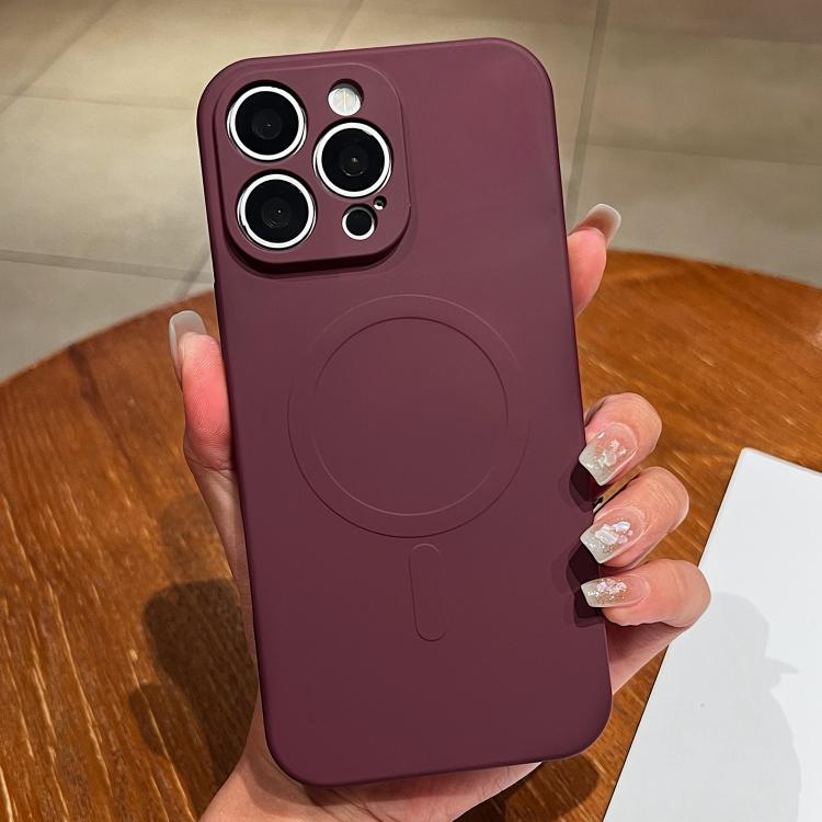 Solid Color Liquid Silicone MagSafe Magnetic Phone Case, For iPhone 14 Pro