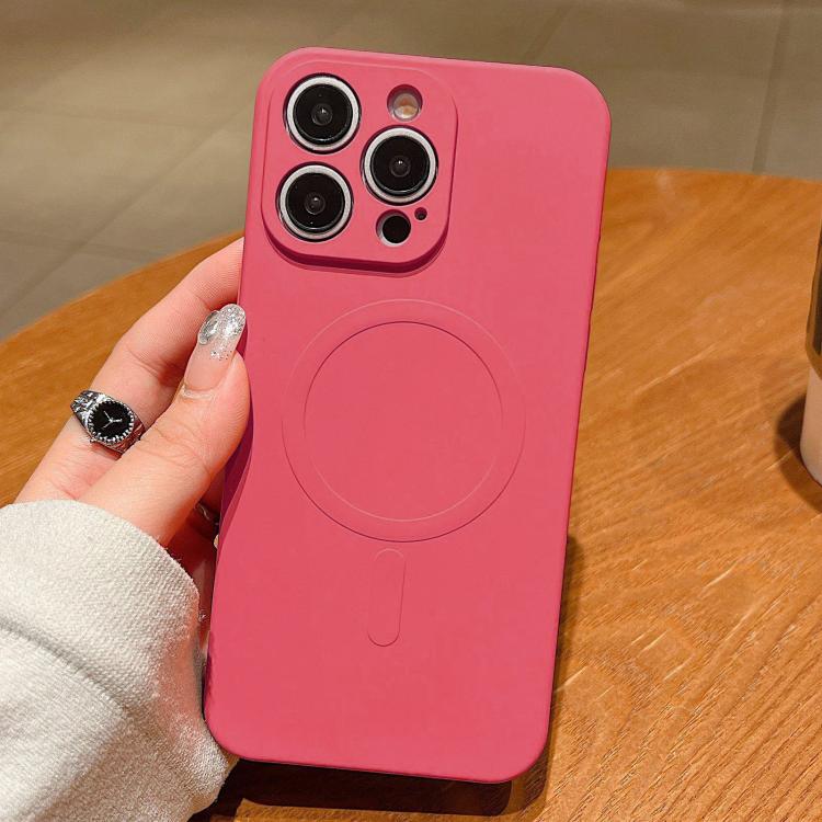 Solid Color Liquid Silicone MagSafe Magnetic Phone Case, For iPhone 13 Pro Max