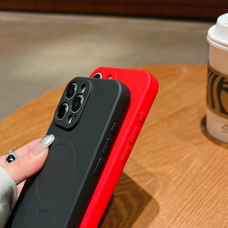 Solid Color Liquid Silicone MagSafe Magnetic Phone Case, For iPhone 15 Plus