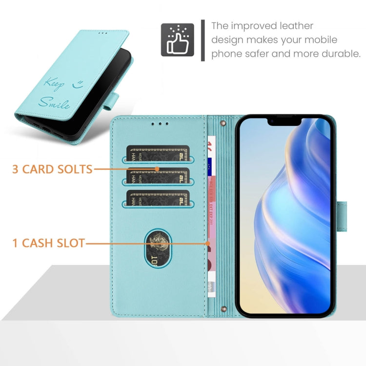 Smile Embossing RFID Leather Phone Case, For iPhone X / XS, For iPhone XR, For iPhone XS Max, For iPhone 8 Plus / 7 Plus