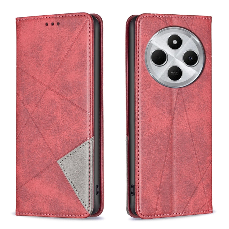 Rhombus Texture Magnetic Leather Phone Case, For Redmi Note 14 4G 163.25mm, For Redmi Note 14 5G, For Redmi Note 14 Pro 5G / Note 14 Pro+ 5G, For Redmi 14C 4G
