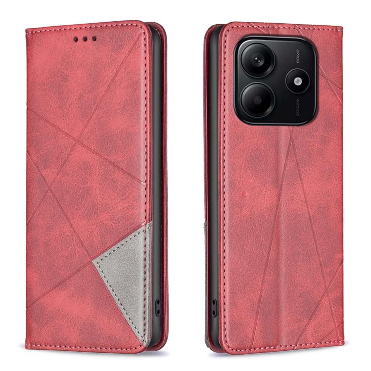 Rhombus Texture Magnetic Leather Phone Case, For Redmi Note 14 4G 163.25mm, For Redmi Note 14 5G, For Redmi Note 14 Pro 5G / Note 14 Pro+ 5G, For Redmi 14C 4G