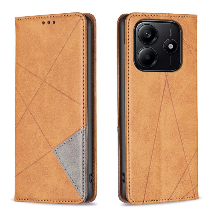 Rhombus Texture Magnetic Leather Phone Case, For Redmi Note 14 4G 163.25mm, For Redmi Note 14 5G, For Redmi Note 14 Pro 5G / Note 14 Pro+ 5G, For Redmi 14C 4G