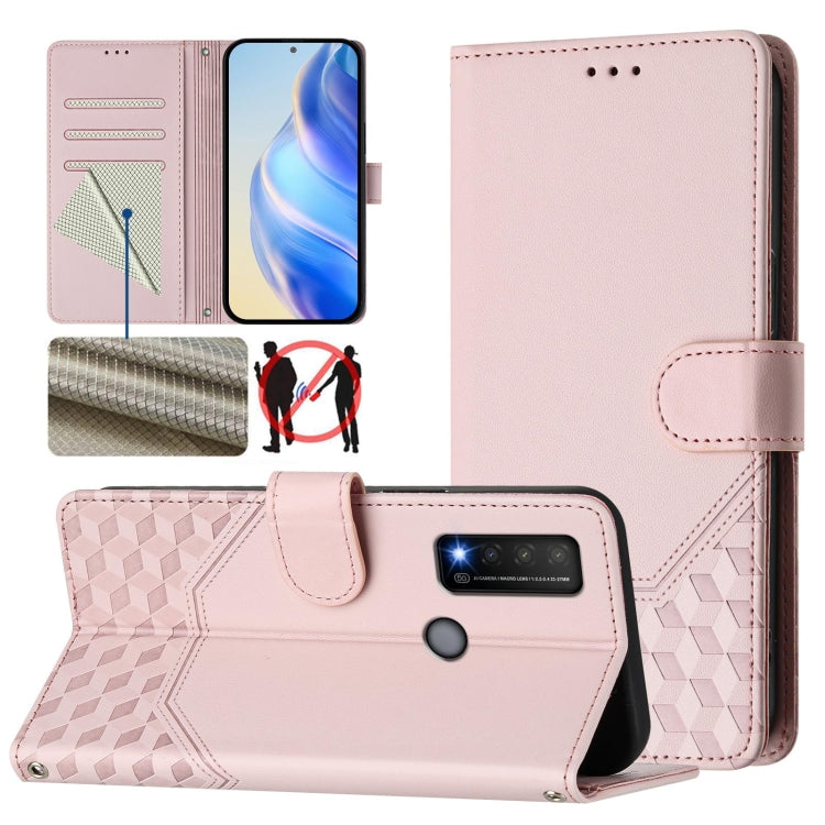 Honeycomb Embossing RFID Leather Phone Case, For TCL 30 XE 5G, For TCL 20R