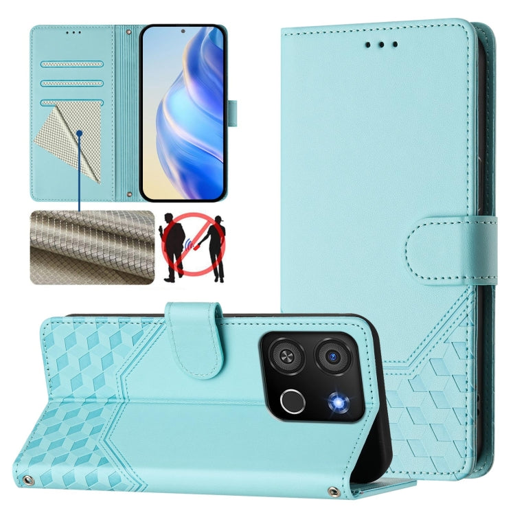 Honeycomb Embossing RFID Leather Phone Case, For itel P55+, For itel P55 4G / Infinix Smart 8, For itel A05s, For itel A70