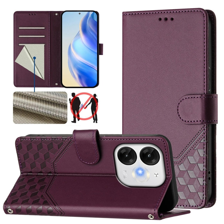 Honeycomb Embossing RFID Leather Phone Case, For itel Power 70, For itel A80 4G, For itel A50C, For itel A50