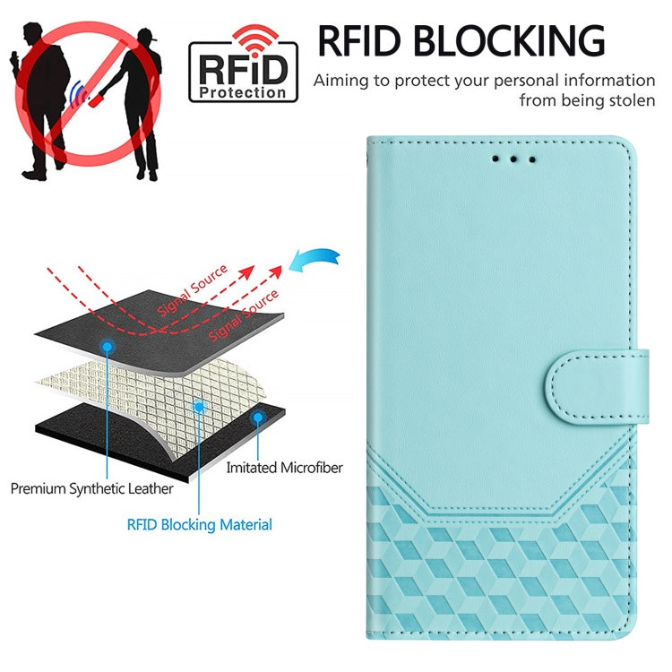 Honeycomb Embossing RFID Leather Phone Case, For vivo S19 Pro, For vivo S19, For vivo Y28 4G, For vivo X100s 5G