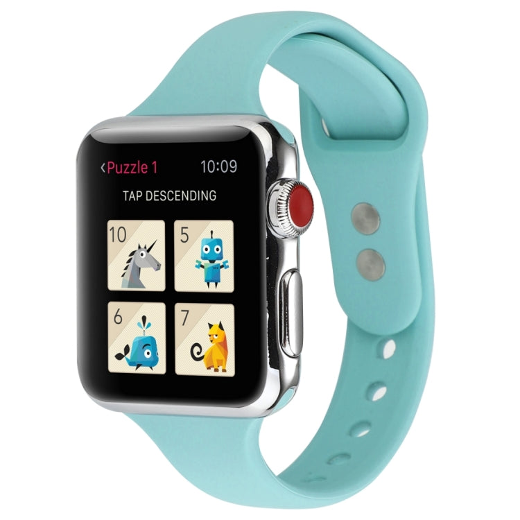 Thin Silicone Double Buckle Replacement Wrist Strap, For Apple Watch Series 7 41mm / 6 & SE & 5 & 4 40mm / 3 & 2 & 1 38mm