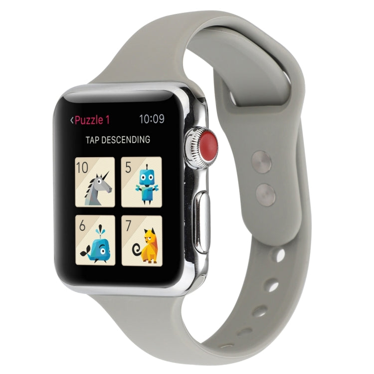 Thin Silicone Double Buckle Replacement Wrist Strap, For Apple Watch Series 7 41mm / 6 & SE & 5 & 4 40mm / 3 & 2 & 1 38mm