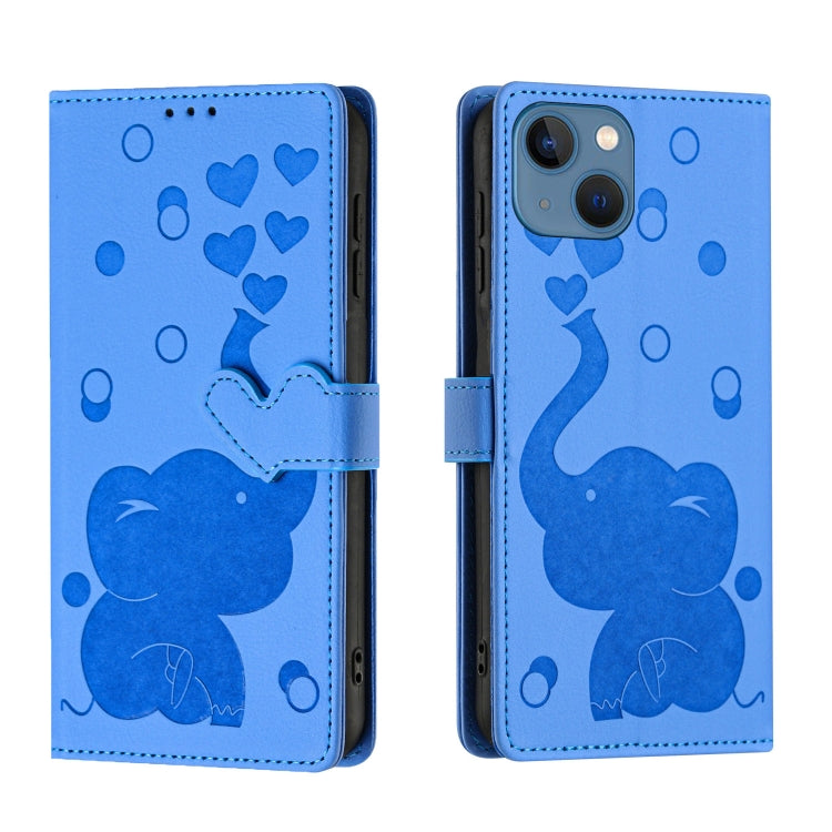 Cartoon Elephant Embossed Leather Phone Case, For iPhone 13 mini / 12 mini, For iPhone 12 / 12 Pro, For iPhone 12 Pro Max, For iPhone 11 Pro Max