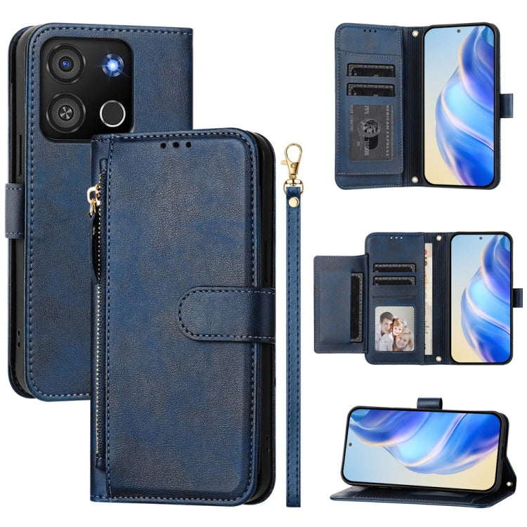 Multi-Card Slots Zipper Wallet Leather Phone Case, For Itel P55+, For Itel P55 4G, For Itel A05s, For Itel A70