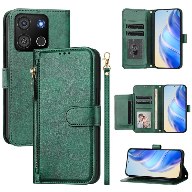 Multi-Card Slots Zipper Wallet Leather Phone Case, For Itel P55+, For Itel P55 4G, For Itel A05s, For Itel A70