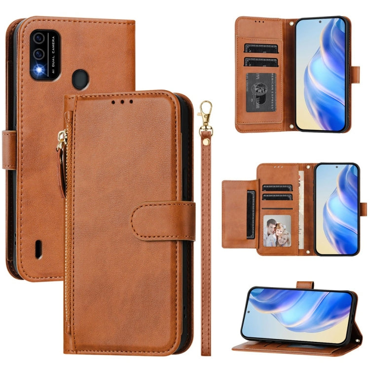 Multi-Card Slots Zipper Wallet Leather Phone Case, For Itel P40, For Itel P38, For Itel S17 S661W / Vision 3, For Itel A48