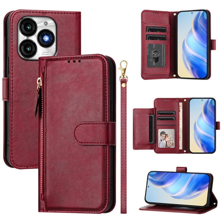 Multi-Card Slots Zipper Wallet Leather Phone Case, For Itel P55+, For Itel P55 4G, For Itel A05s, For Itel A70