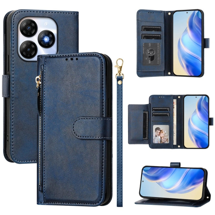 Multi-Card Slots Zipper Wallet Leather Phone Case, For Itel P55+, For Itel P55 4G, For Itel A05s, For Itel A70