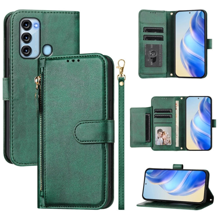 Multi-Card Slots Zipper Wallet Leather Phone Case, For Itel P40, For Itel P38, For Itel S17 S661W / Vision 3, For Itel A48